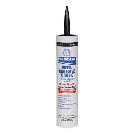 PHENOSEAL Black Vinyl Kitchen and Bath Adhesive Caulk 10 oz 06102